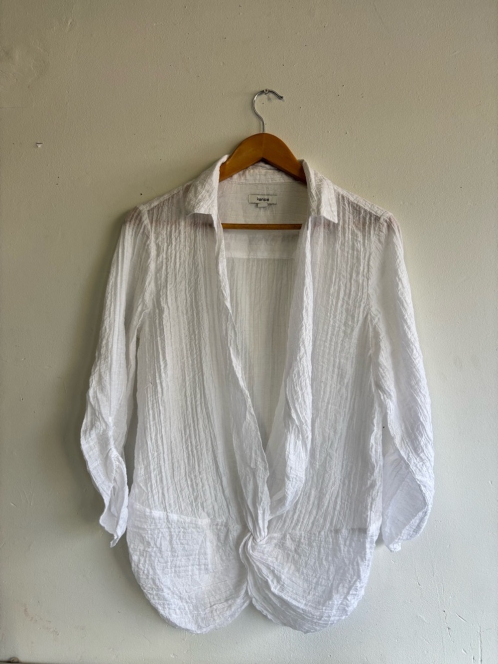 Kensie White Textured open front Blouse